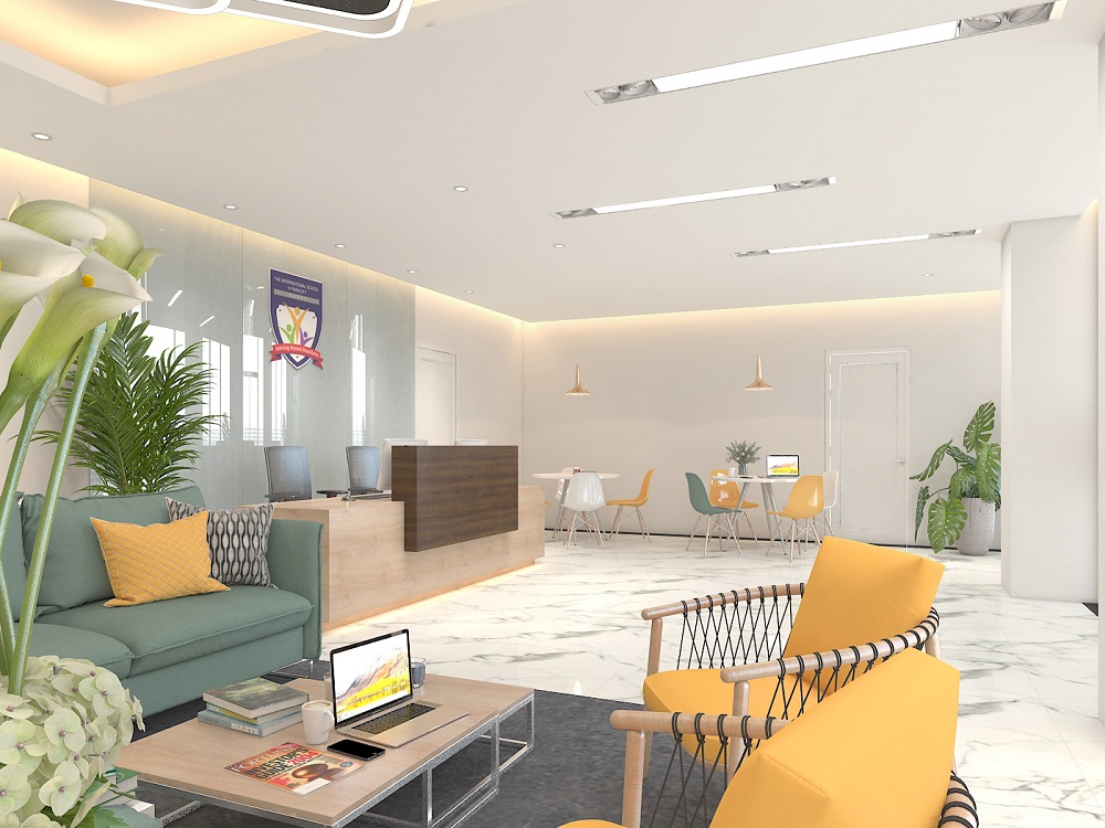 Thiết kế quầy lễ tân công ty hợp phong thủy 