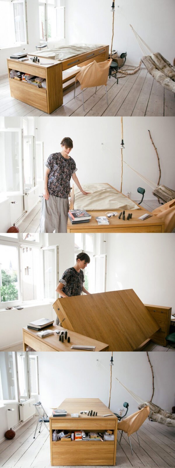 Chiếc bàn làm việc sáng tạo giúp tiết kiệm diện tích