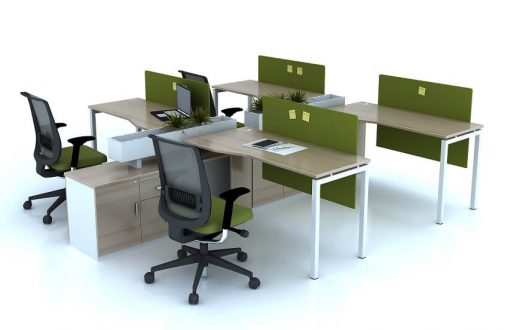 Bàn làm việc chân sắt vuông đơn giản, đẹp cho văn phòng